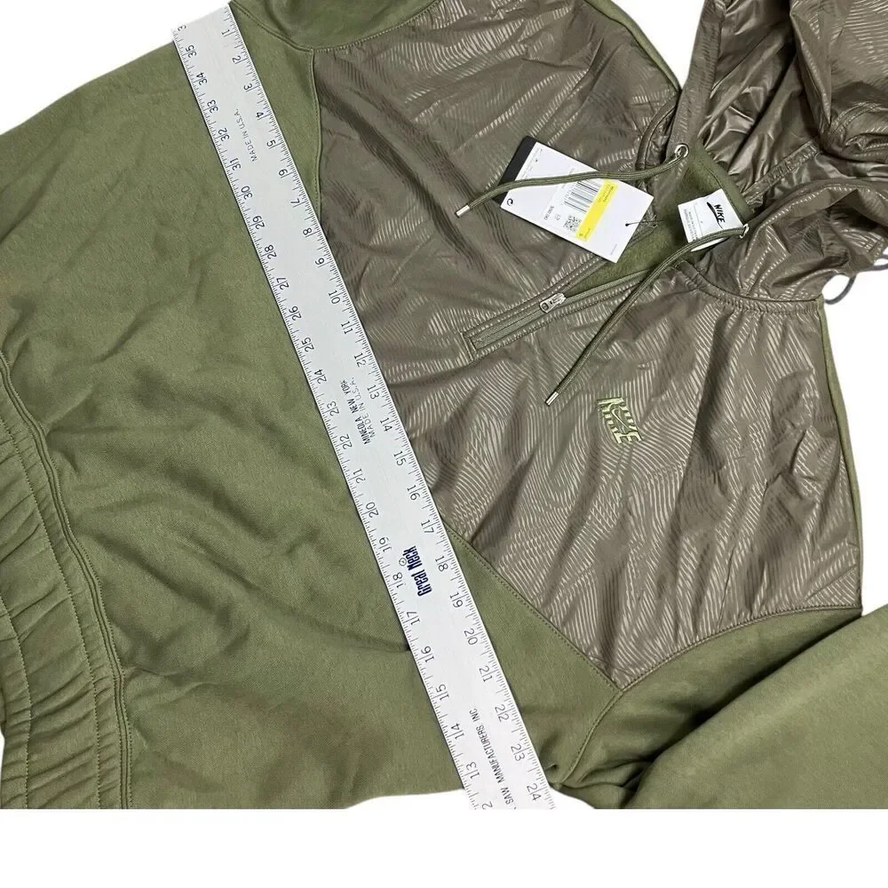 Nike Hoodie Womens S Green Sportswear Icon Clash 1/4 Zip Oversized DQ7147 Sporty